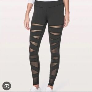 lululemon athletica Black Mesh Panel Leggings